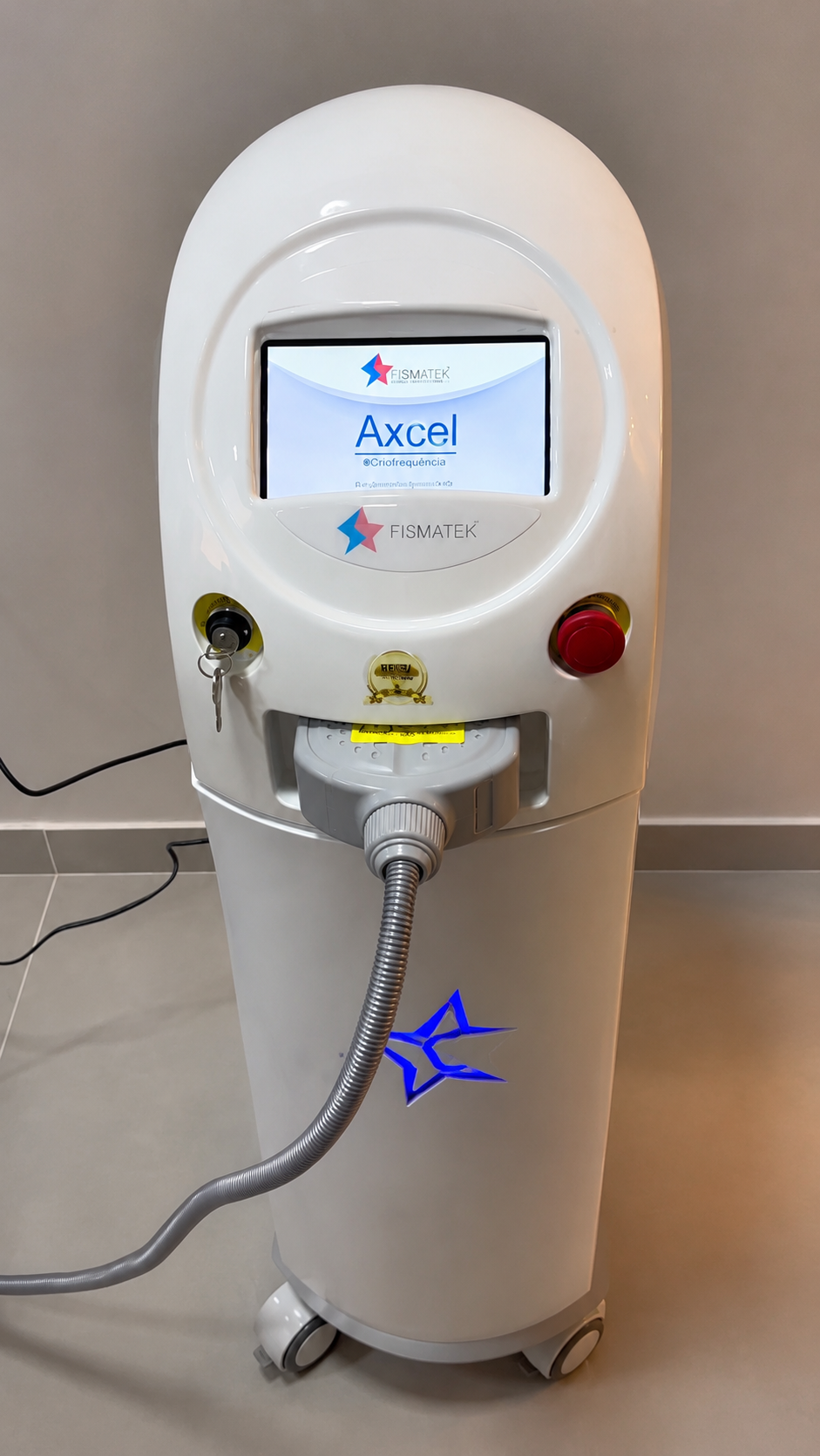 Aplicação de criofrequência facial para firmeza, conforto e rejuvenescimento